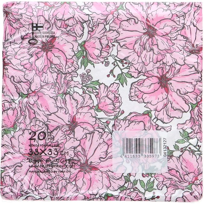 Näringsinnehåll Servetter Rosa Blommor 20st 