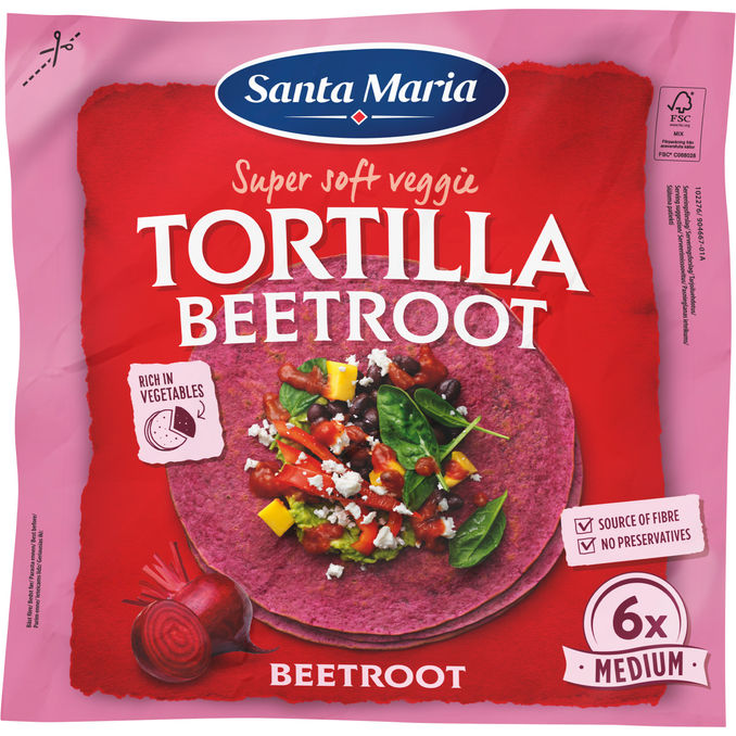 Santa Maria Tortilla Rödbeta Medium 