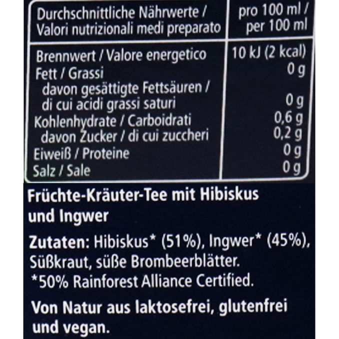 Meßmer Früchte-Kräutertee Ingwer Hibiskus