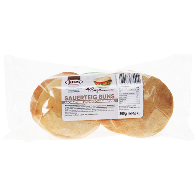 Jaus Burger Brötchen Sauerteig, 4er Pack