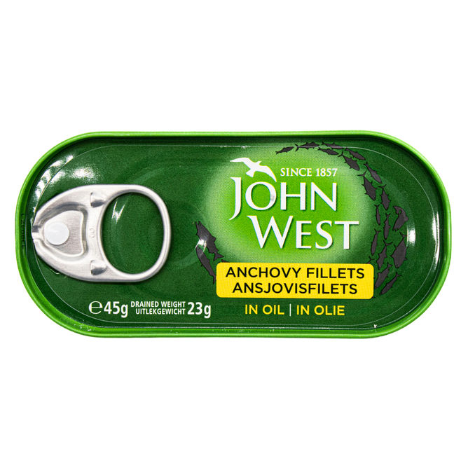 John West Anchovy Fillets In Sunflower Oil 45g, 45g from John West