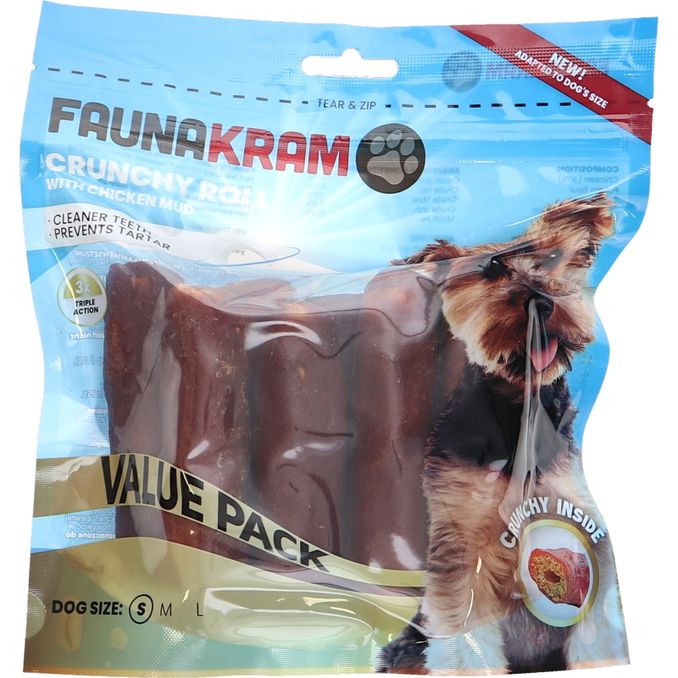 Faunakram Knapriga Kyckling Rullar Hundsnacks