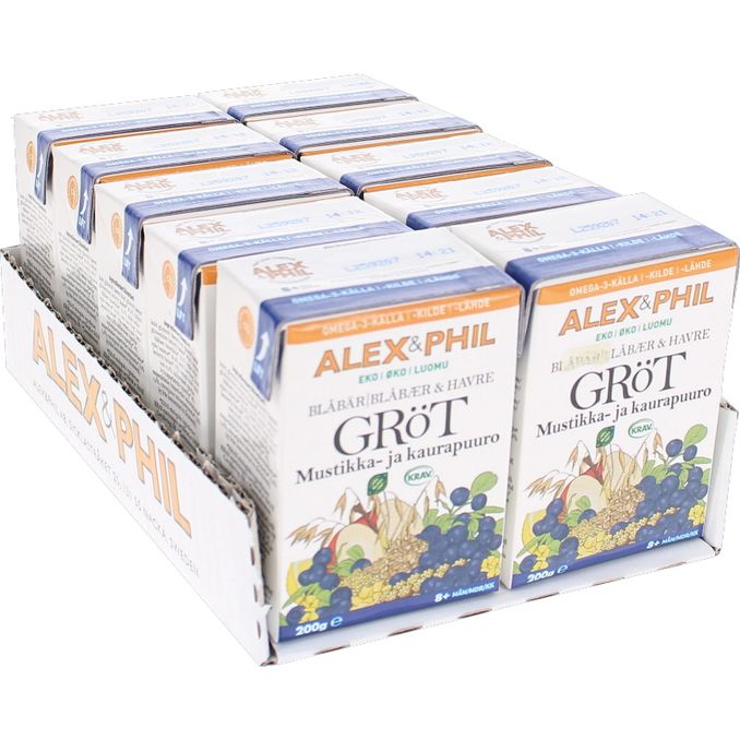 Alex & Phil Luomu Kaurapuuro Mustikka 8kk 10-pack