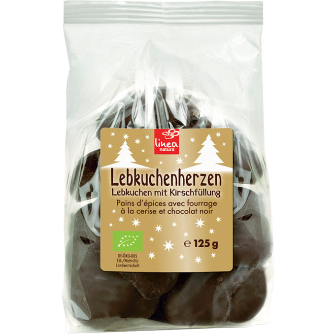 Linea Natura BIO Lebkuchenherzen mit Kirsch-Füllung 