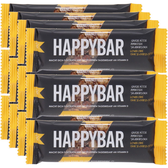 Braineffect Nuss-Frucht-Riegel Happy Bar, 12er Pack