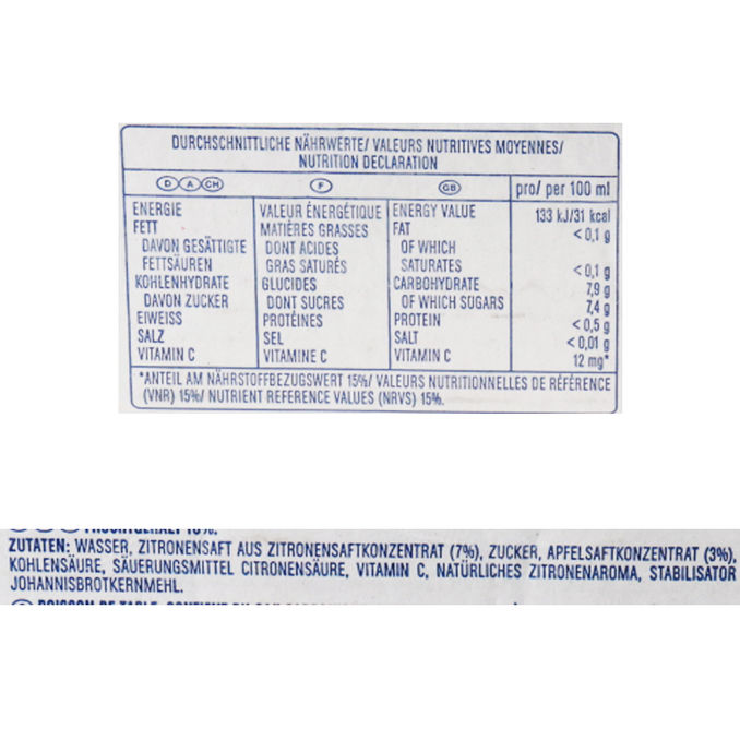 Zutaten & Nährwerte: Capri Sun & Bubbles Zitrone, 12er Pack (EINWEG) zzgl. Pfand