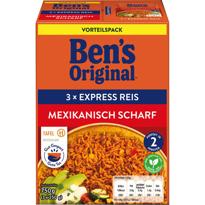 Ben's Original Express Reis Mexikanisch Scharf, 3er Pack