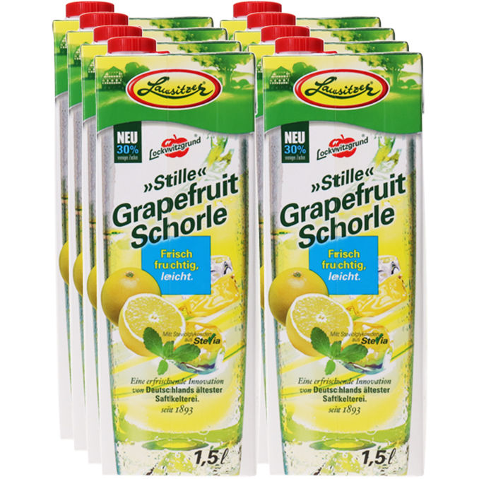 Stille Schorle Grapefruit, 8er Pack, 8x 1,5l von Lausitzer Motatos