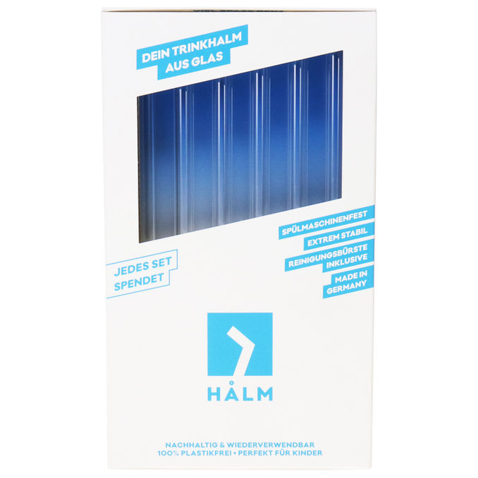 HALM Straws GmbH Glastrinkhalme (20cm), 6er Pack