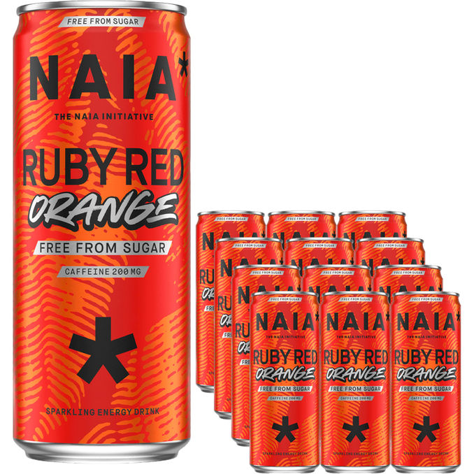 Naia Energidryck Ruby Red Orange 12-pack