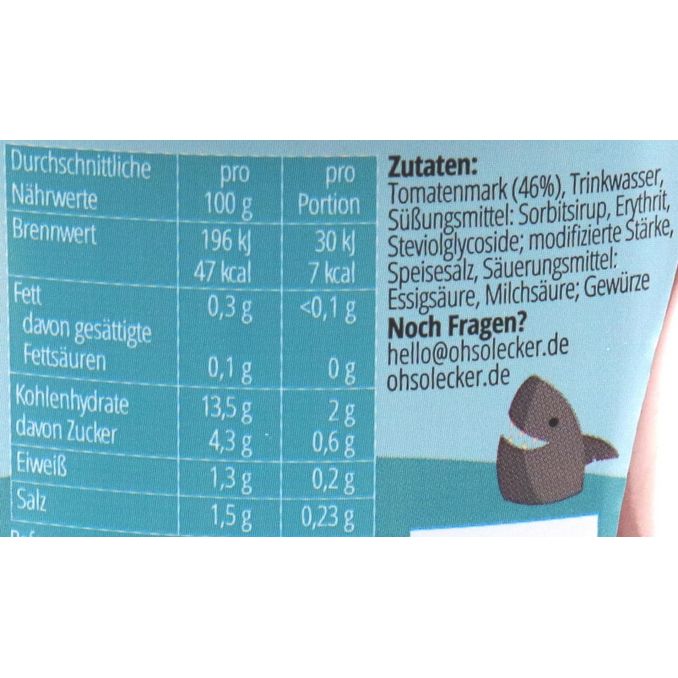 Ohso Lecker Kinder Ketchup Captain Tomatobart