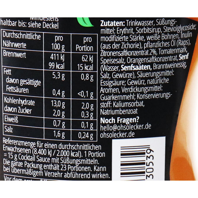 Zutaten & Nährwerte: Cocktail Sauce