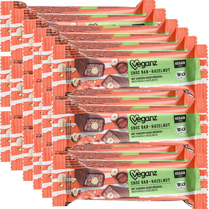 Veganz BIO Choc Bar Hazelnut, 18er Pack