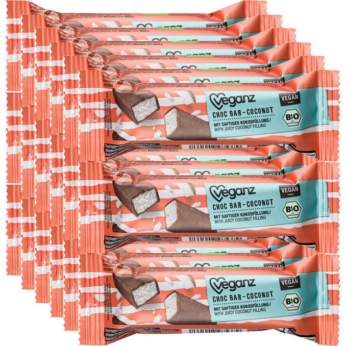 Veganz BIO Choc Bar Kokos, 18er Pack