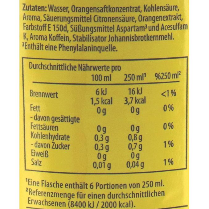 Zutaten & Nährwerte: Schwip Schwap Lemon Zero, 6er Pack (EINWEG) zzgl. Pfand