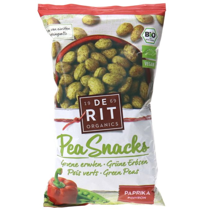 DE RIT BIO Grüne Erbsensnacks mit Paprika