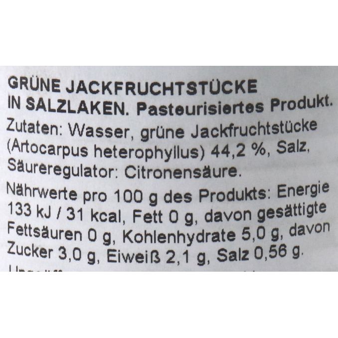 Quality Food Grüne Jackfruchtstücke in Salzlaken