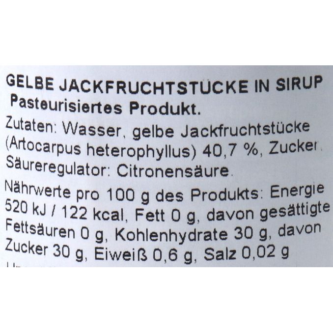 Quality Food Gelbe Jackfruchtstücke in Sirup