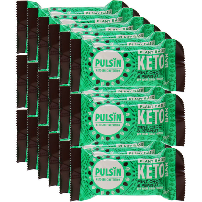 Pulsin Proteinriegel Mint Choc & Peanut, 18er Pack