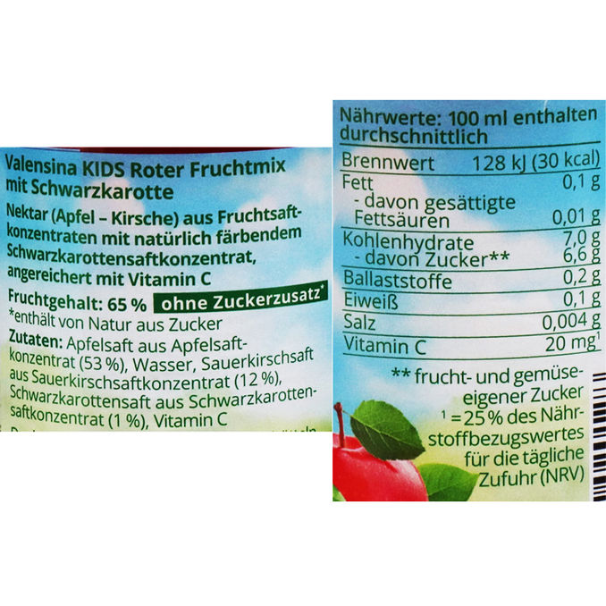 Zutaten & Nährwerte: Roter Fruchtmix Benjamin Blümchen, 6er Pack (EINWEG) zzgl. Pfand