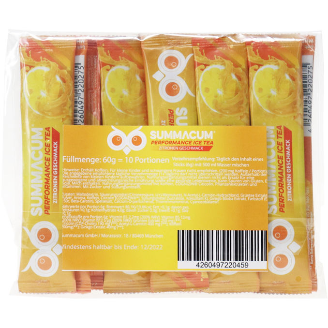 Ice Tea Zitrone & Koffein, 10er Pack, 10x 6g von SUMMACUM® Motatos