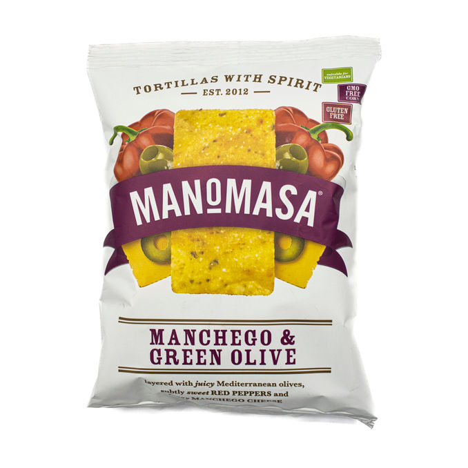 Manomasa Tortilla Chips Manchego & Green Olive 40g 40g from Manomasa Motatos