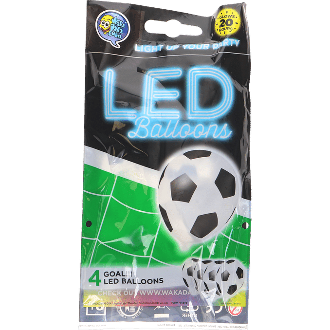 Wakadabaloon LED Ballonger Fotboll 4-Pack