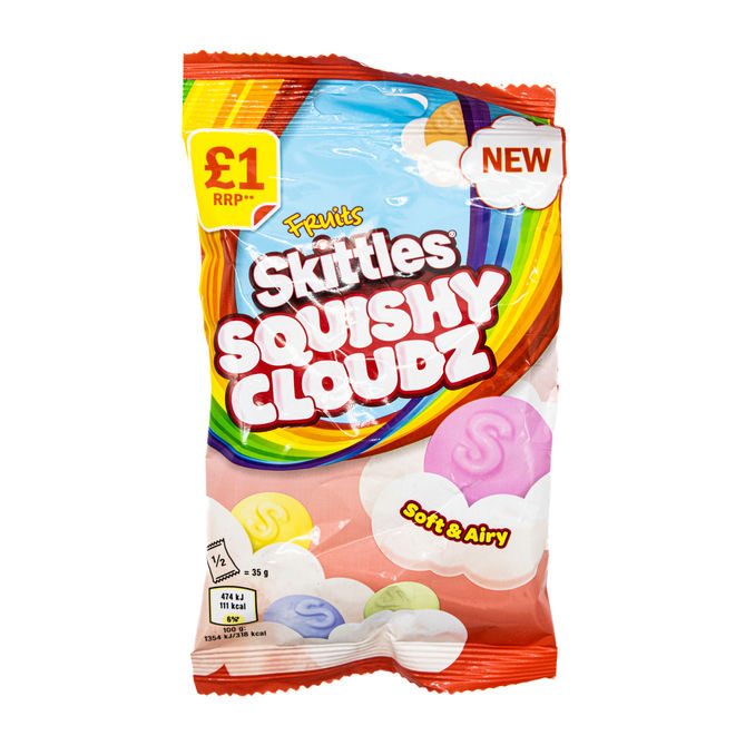 Skittles Squishy Cloudz Chewy Sweets Fruit Flavoured Sweets 74g, 70g ...