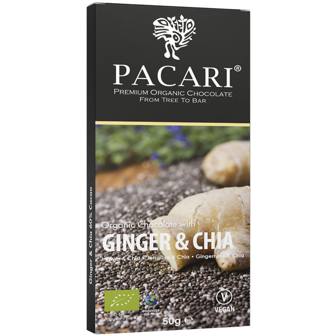 PACARI BIO Schokolade Ingwer & Chia