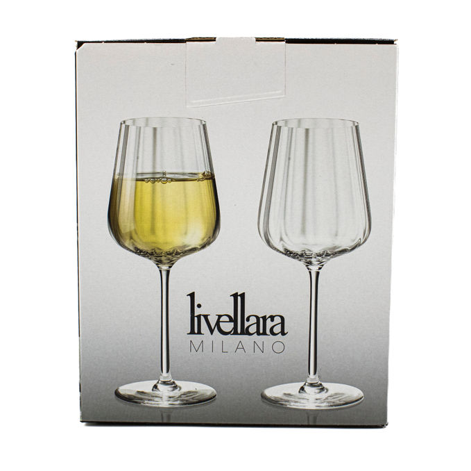 Livellara Milano Crystal White Wine Glasses Set of 2 , 260g from ...