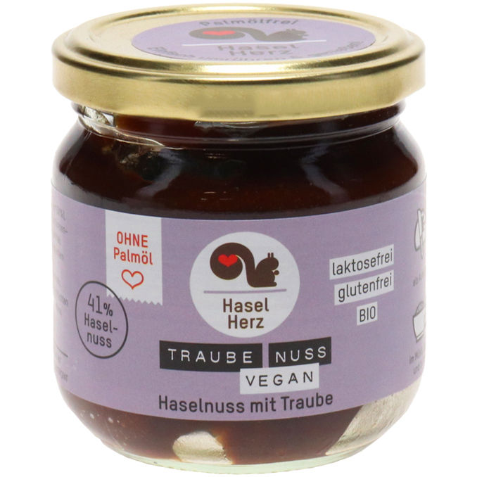 Haselherz BIO Haselnusscreme mit Trauben