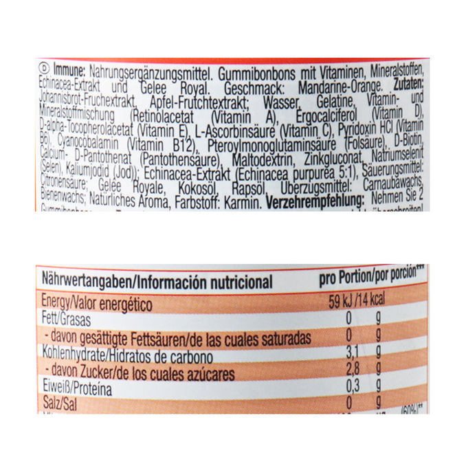 Zutaten & Nährwerte: Immune Gummies, 60 Stück