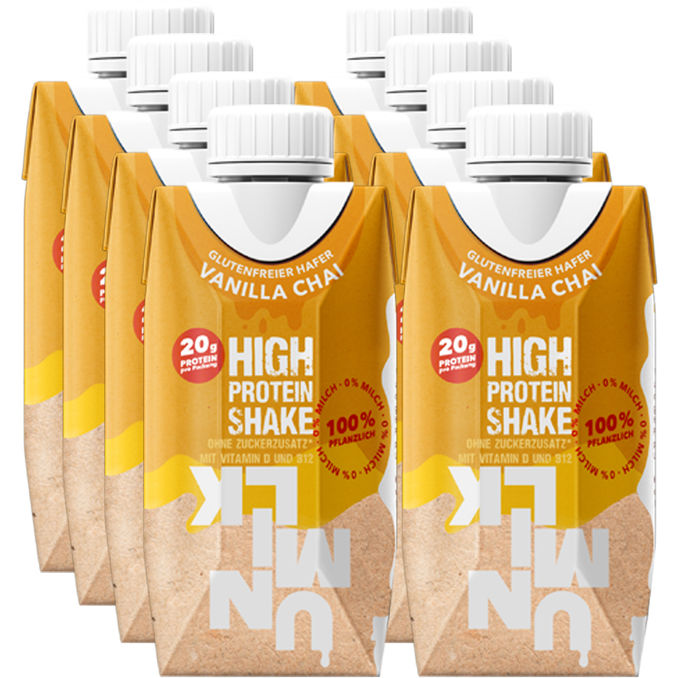 UNMILK Hafer-Proteinshake Vanilla Chai, 8er Pack