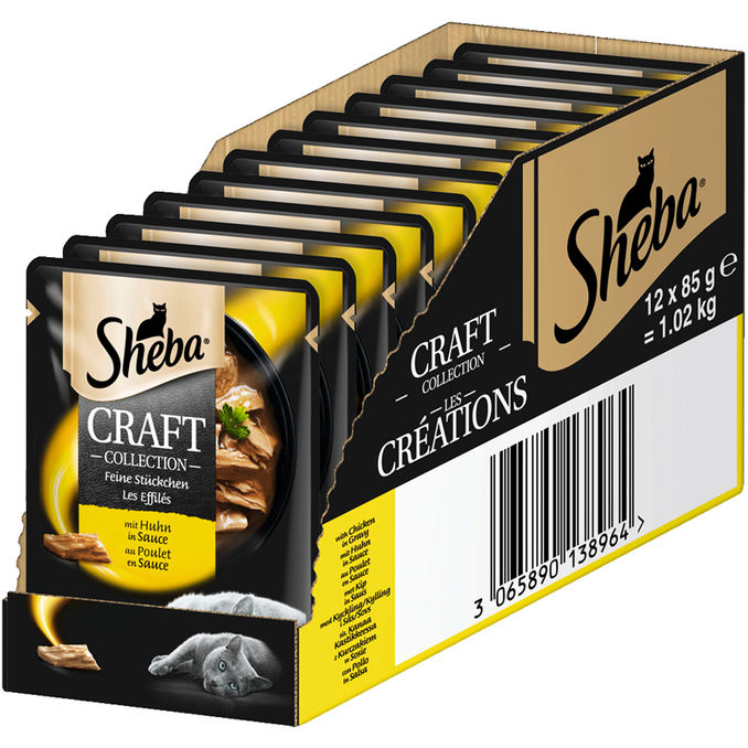 Sheba Nassfutter für Katzen mit Huhn, 12er Pack