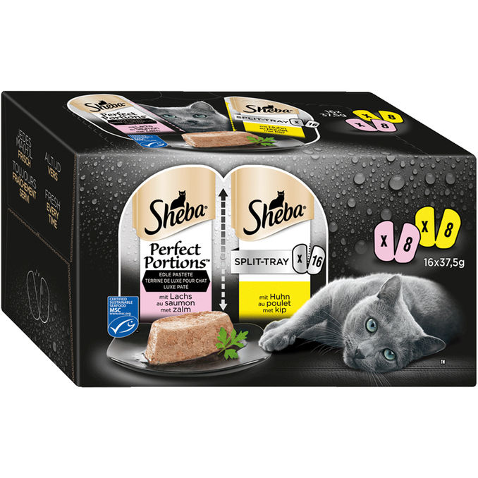 Sheba Nassfutter für Katzen mit Lachs & Huhn, 8er Pack