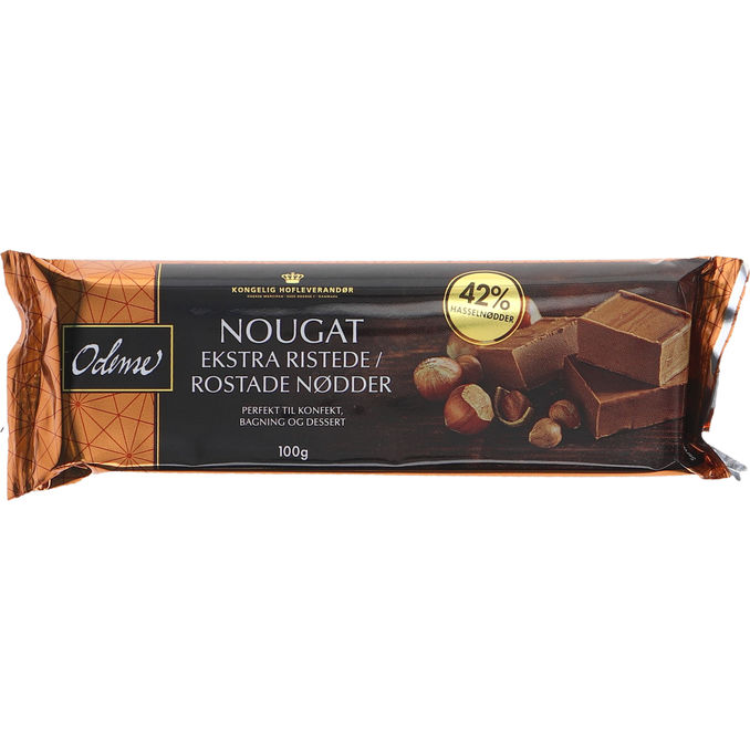 Odense Nougat Extra Ristede Hasselnødder 100g