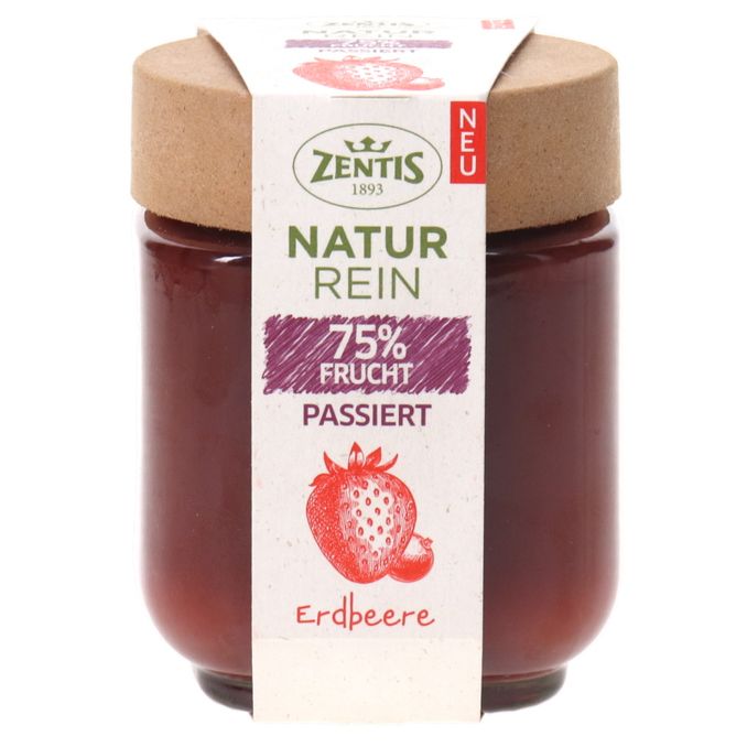 Zentis Fruchtaufstrich Erdbeere, passiert
