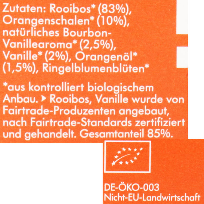 Zutaten & Nährwerte: BIO Rooibos Tee