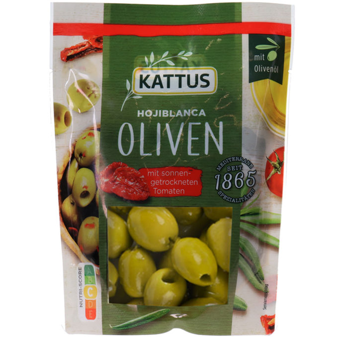 Kattus Oliven mit getrockneten Tomaten, entsteint