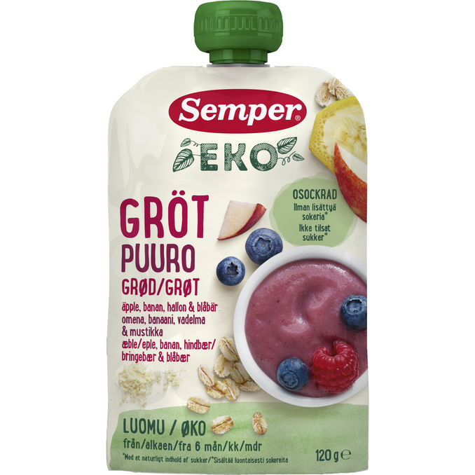 Semper 5 x Gröt Blåbär Hallon