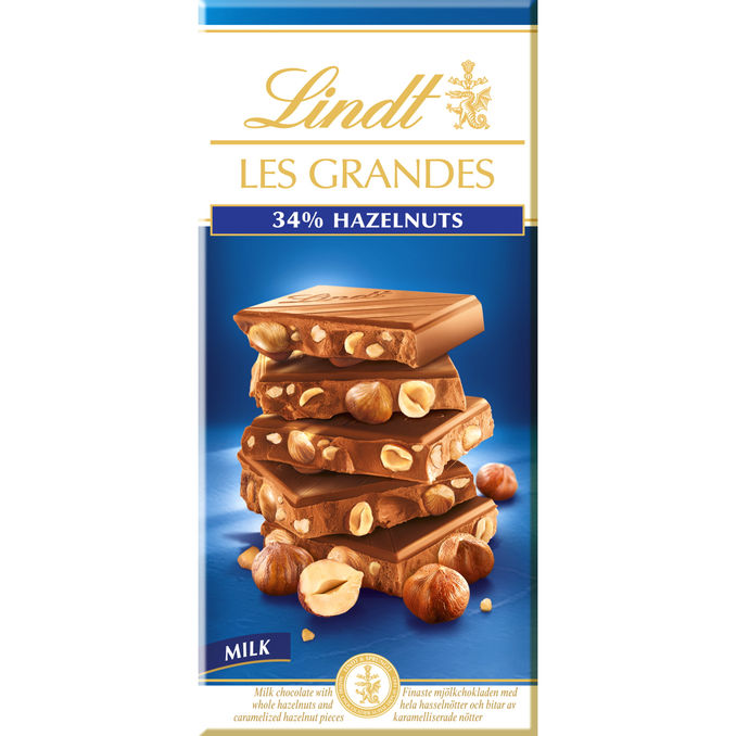 Lindt Les Grandes Lys chokoladeplade m. hasselnød