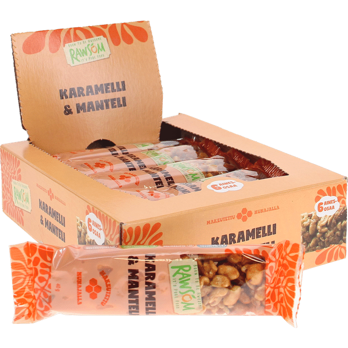Rawsom Pähkinäpatukka Karamelli & Manteli 15-pack