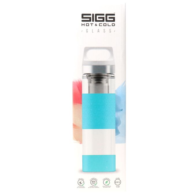 Sigg Thermo Trinkflasche Hot & Cold Glass Aqua (0.4L)