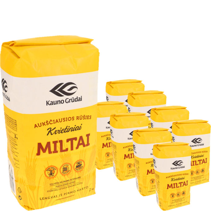Kauno Grüdal Vetemjöl 8-pack