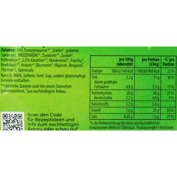 Zutaten & Nährwerte: Fix Spaghetti Bolognese
