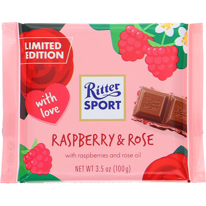 Ritter Sport Suklaalevy Vadelma & Ruusu