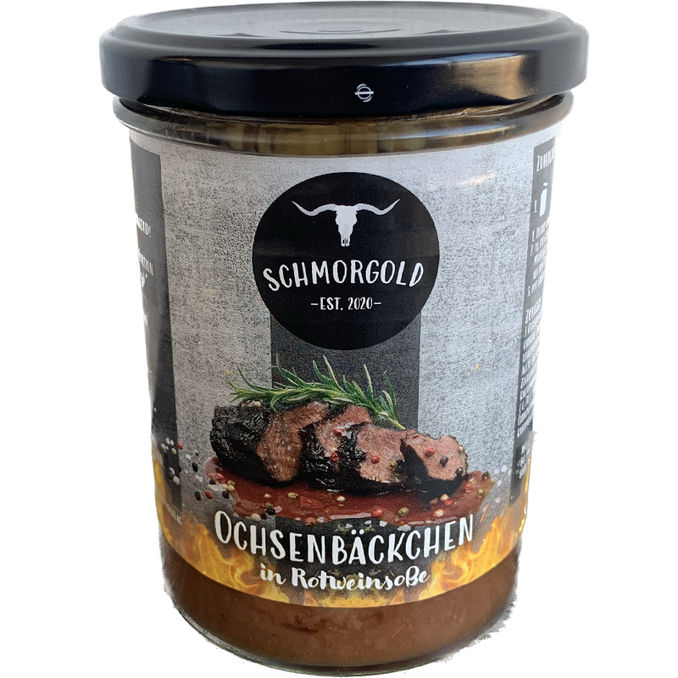 Schmorgold Ochsenbäckchen in Rotweinsauce