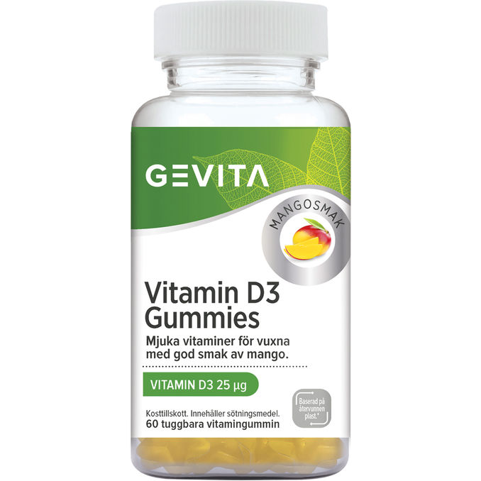 Gevita 2 x Vitamin D3 Gummies Mango 60 st