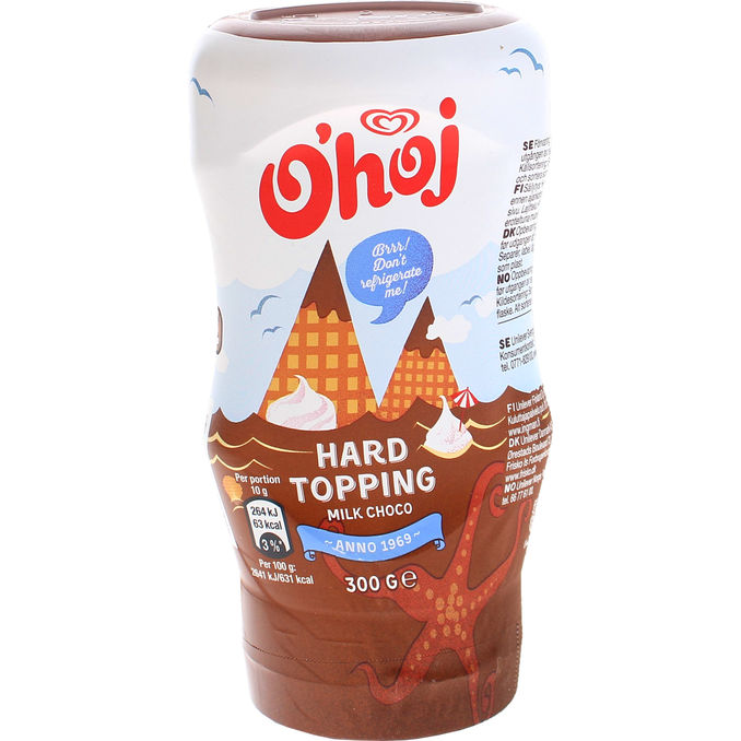 O'hoj Chokladsås Hard Topping Mjölkchoklad