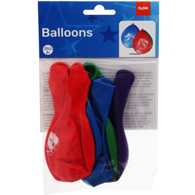 Folat Dinosaurier Ballons, 6er Pack